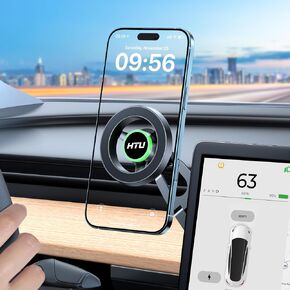 HTU Upgrade for Tesla Phone Mount [Strong Magnet & Foldable] MagSafe Car Mount for Tesla New Model Y Juniper Model 3, 360° Adjustable for Tesla Phone Holder fits for iPhone in Kuwait