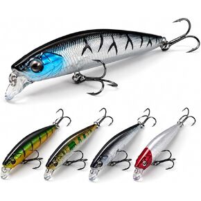 5PCS Sinking Jerkbait Fishing Lures, Long Casting Minnow Hard Baits with Realistic Swimming Action, Freshwater Fishing Lure Set for Bass, Trout, Walleye and Pike in Kuwait