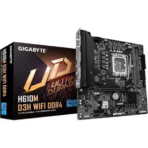 GIGABYTE H610M D3H WiFi DDR4 Motherboard - Supports 14th Gen Intel Core Processors, 6+1+1 Phase VRM, up to 3200MHz DDR4, 2xPCIe 3.0 M.2, Wi-Fi 5, 1GbE LAN, USB 3.2 Gen 1 in Kuwait