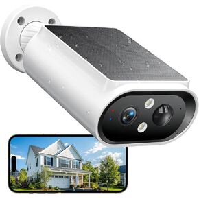 AlkiVision Solar Security Cameras Wireless Outdoor - 2K Night Color Vision for Outdoor Security, 360° View, AI Motion Detection, Spotlight, 2-Way Audio, Siren, IP67 Waterproof, SD/Cloud Storage, 4Pcs in Kuwait