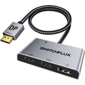 DisplayPort to Dual DisplayPort with HDMI Adapter |4K@60Hz| Extended Display 1 in 3 Out MST Hub for Multiple Monitors Compatible with PC,NVIDIA/AMD Graphics Card in Saudi Arabia