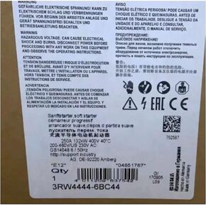SMOCONE 3RW4444-6BC44 New and Sealed in Box 3RW44446BC44 1-Year Warranty in Kuwait