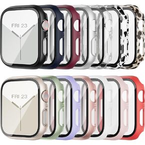 14 Pack Apple Watch Case with Tempered Glass Screen Protector for Apple Watch Series 9/8/7 45mm,Anotch Full Coverage Hard PC Protective Cover HD Ultra-Thin Bumper for iWatch 9/8/7 45mm Accessories in Kuwait