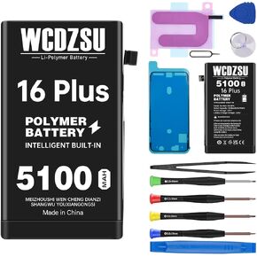 Battery Replacement for iPhone 16 Plus 5100mAh New 0 Cycle High Capacity Li-Polymer Battery for iPhone 16 Plus with Full Tool Kit Model A3082 A3289 A3291 A3290 in Kuwait