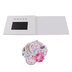 720P HD Video Playback LCD Screen Video Brochure 128M Memory Electronic Card for Business Marketing, Design, Sentimental Value with Sticker Pack for Individual Creativity (5inch) in Kuwait