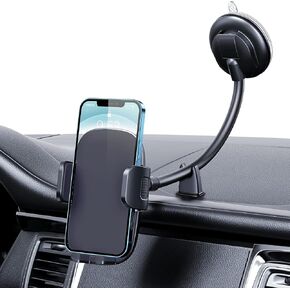Qifutan Cell Phone Holder for Car Phone Mount Long Arm Dashboard Windshield Car Phone Holder Anti-Shake Stabilizer Phone Car Holder Compatible with All Phone Android Smartphone, Black in Kuwait