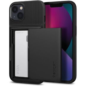 Spigen Slim Armor CS Case Compatible with iPhone 13 Card Slot - Black in Kuwait