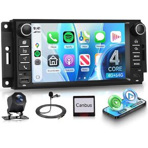 4G+64G Android Car Stereo for Jeep Wrangler JK 2007-2015 Dodge Ram 1500 2009-2011 with Wireless CarPlay Android Auto, 7 Inch Car Radio GPS Navigation WiFi SWC Bluetooth FM with Backup Camera in Saudi Arabia
