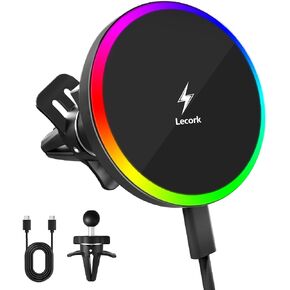 Lecork for Magsafe Car Mount Charger, 15W Air Vent Magnetic Wireles Car Mount Charger for iPhone 16 Pro Max Accessories, Car Phone Holder for iPhone 17 16 15 14 13 12 in Kuwait