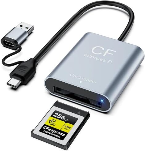 CFexpress Type A Card Reader USB 3.2 Gen 2 10Gbps, 2-in-1 USB-C & USB-A Adapter, Portable CFexpress Type A Adapter for Windows/Mac/Linux/Android, iPhone/iPad, Laptops & Tablets in Kuwait