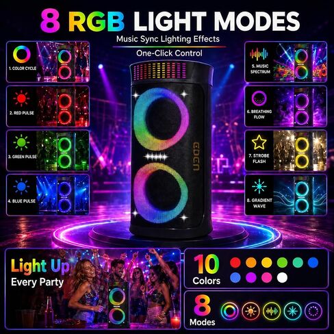 Bluetooth Speaker, 300W Peak Loud Party Speaker with Dual 6.5" Subwoofers in Saudi Arabia
