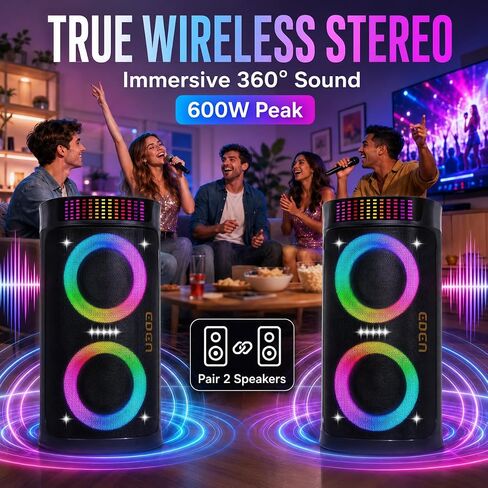 Bluetooth Speaker, 300W Peak Loud Party Speaker with Dual 6.5" Subwoofers in Saudi Arabia