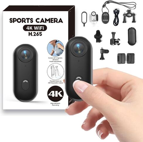 كاميرا حركة صغيرة بدقة 4K، كاميرا تسجيل فيديو محمولة، كاميرا جسم مقاومة للماء يمكن ارتداؤها بدقة 4K مع مشبك دوران 360 درجة، كاميرا فيديو POV مغناطيسية بدون استخدام اليدين لركوب الدراجات، والدراجات النارية، ومشي الحيوانات الأليفة، ومدونات الفيديو، والتزلج in Kuwait