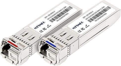 A Pair of 10G SFP+ Bidi Transceiver LC Single-Mode 20km Single Fiber Module 10GBASE-BIDI 1270nm/1330nm for Cisco, Ubiquiti UniFi, Mikrotik, and More in Kuwait