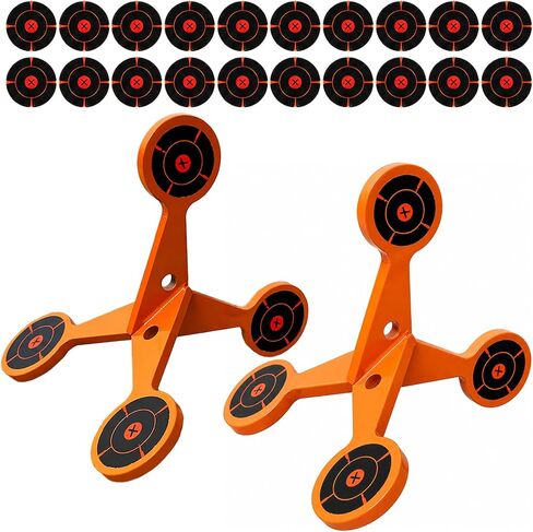 TIETHEKNOT Rolling Flip Shooting Target, Thickened Steel Reactive Auto Reset Spinning Target with Splash Paper Stickers for Airsoft Pellet Guns, Indoor Outdoor Practice in Kuwait