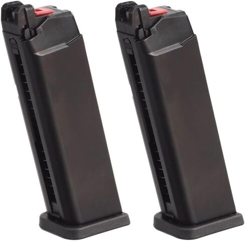 Lancer Tactical 26 Round Metal Steel Green Gas Airsoft Magazine Two Pack for Glock Version x WE-Tech Galaxy GX001 (Color: Black) in Kuwait