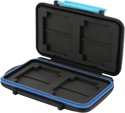 MC - 2 Memory Card Case, Water Storage Box for 4 CF Cards and 8 SD Cards, Hard ABS with TPR Interior, Holder with Keychain Hole for in Kuwait