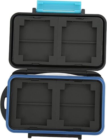 MC - 2 Memory Card Case, Water Storage Box for 4 CF Cards and 8 SD Cards, Hard ABS with TPR Interior, Holder with Keychain Hole for in Kuwait