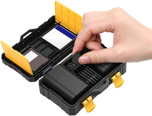 Toddmomy Camera Battery and Memory Card Storage Case for Photographers, Portable Waterproof Shockproof Holder Box, Compatible with Canon Battery and Standard Memory Cards in Kuwait