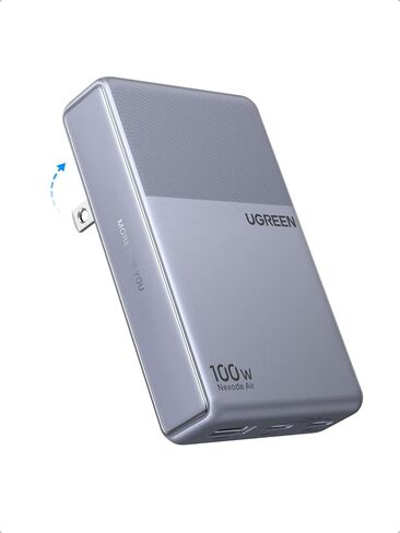 UGREEN Nexode Air 100W USB C Charger Flat Design Ultra Slim and Foldable Plug, Compact GaN Fast 3-Port Charging, PD Type-C Power Adapter Compatible with MacBook, iPhone 17 Pro Max, Galaxy, Grey in Kuwait