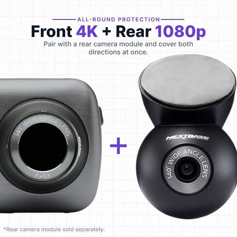Nextbase 622GW Dash Cam Full 4K/30fps UHD Recording in Car DVR Camera- 140° Front- Wi-Fi, GPS, Bluetooth- Super Slow Motion @ 120fps- Image Stabilisation- what3words- Night Vision- Alexa Built-in in Kuwait