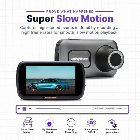 Nextbase 622GW Dash Cam Full 4K/30fps UHD Recording in Car DVR Camera- 140° Front- Wi-Fi, GPS, Bluetooth- Super Slow Motion @ 120fps- Image Stabilisation- what3words- Night Vision- Alexa Built-in in Kuwait