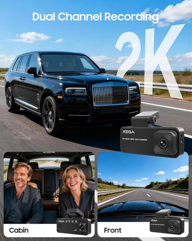 XEGA 4G Dual Dash Cam with Live View OBD Powered Anti Vandalism Car Camera in Kuwait
