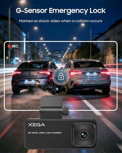 XEGA 4G Dual Dash Cam with Live View OBD Powered Anti Vandalism Car Camera in Kuwait
