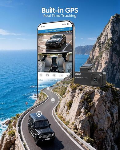 XEGA 4G Dual Dash Cam with Live View OBD Powered Anti Vandalism Car Camera in Kuwait