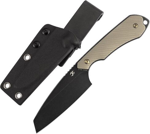 KANSEPT Valk Fixed Blade Knife, 3" Stonewashed Nitro V, Lightweight Copper Carbon Fiber Ergonomic Handle, Adjustable Kydex Sheath, EDC Outdoor Camping Hunting Survival G019A5 in Kuwait