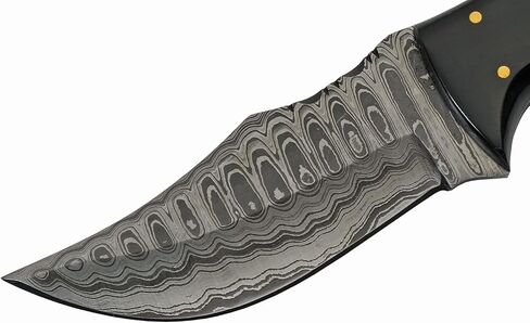 SZCO Full Tang Hunting Knife 8 Inch - Smokewood Buffalo Skinning Knife with Wood Handle, Damascus Blade & Sheath - Pocket Knife for Hunting, Camping & Outdoor uses - Knives for Men in Kuwait
