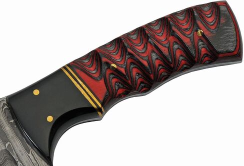 SZCO Full Tang Hunting Knife 8 Inch - Smokewood Buffalo Skinning Knife with Wood Handle, Damascus Blade & Sheath - Pocket Knife for Hunting, Camping & Outdoor uses - Knives for Men in Kuwait