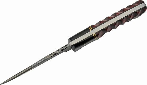 SZCO Full Tang Hunting Knife 8 Inch - Smokewood Buffalo Skinning Knife with Wood Handle, Damascus Blade & Sheath - Pocket Knife for Hunting, Camping & Outdoor uses - Knives for Men in Kuwait