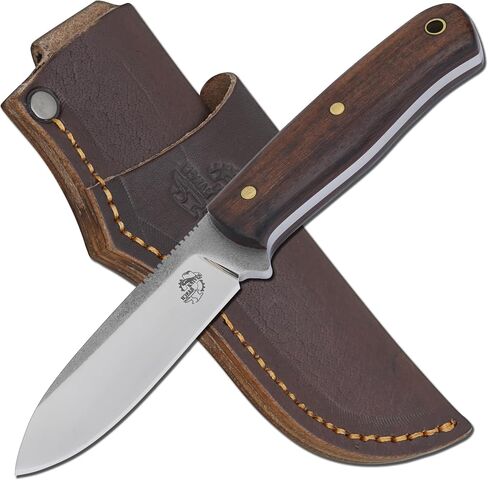 Knives Ranch Camper One | 8 inch Horizontal Carry Bushcraft, Camping, Hunting & Outdoors Knife | High Carbon Stainless Steel 440-C | 59 Hardness | Cowboy Style Dual Carry Sheath in Kuwait