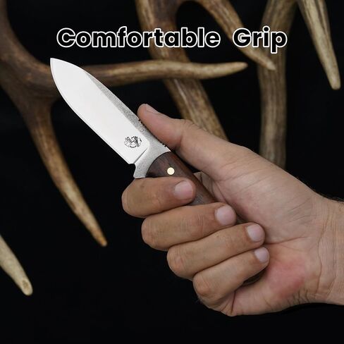Knives Ranch Camper One | 8 inch Horizontal Carry Bushcraft, Camping, Hunting & Outdoors Knife | High Carbon Stainless Steel 440-C | 59 Hardness | Cowboy Style Dual Carry Sheath in Kuwait