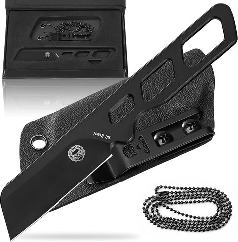 Holtzman's Gorilla Survival Razorback Neck Knife with Full Tang D2 Steel Blade, Sheath, and Belt Clip - EDC Tactical Survival Knife for Outdoor Adventures in Kuwait