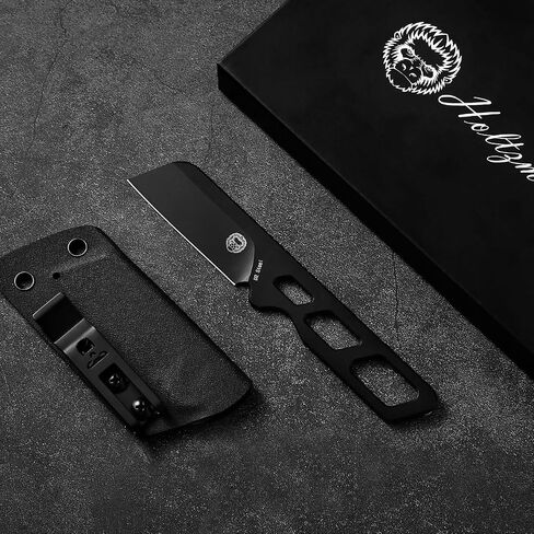 Holtzman's Gorilla Survival Razorback Neck Knife with Full Tang D2 Steel Blade, Sheath, and Belt Clip - EDC Tactical Survival Knife for Outdoor Adventures in Kuwait