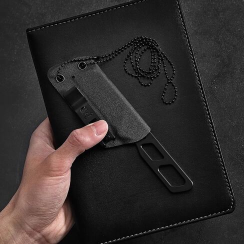 Holtzman's Gorilla Survival Razorback Neck Knife with Full Tang D2 Steel Blade, Sheath, and Belt Clip - EDC Tactical Survival Knife for Outdoor Adventures in Kuwait