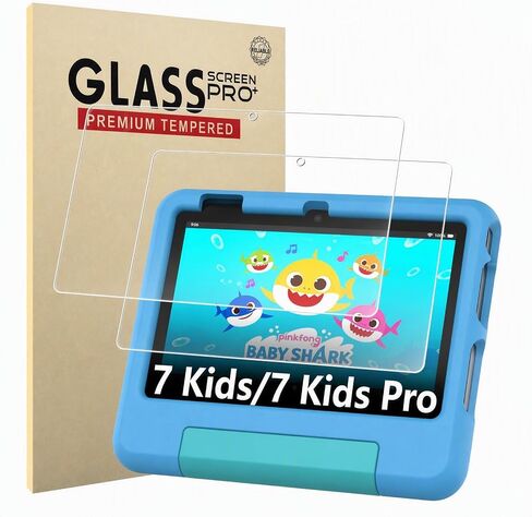 2 Pack Screen Protector Compatible with 7 Kids/ 7 Kids Pro Tablet 7" (2022 Release), Tempered Glass 9H Hardness HD Clear Anti-Scratch in Kuwait