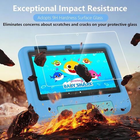 2 Pack Screen Protector Compatible with 7 Kids/ 7 Kids Pro Tablet 7" (2022 Release), Tempered Glass 9H Hardness HD Clear Anti-Scratch in Kuwait