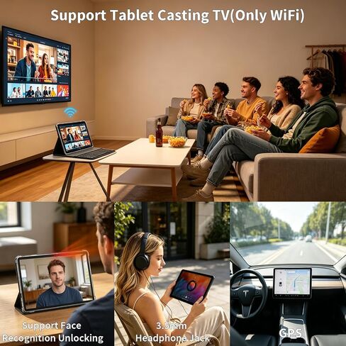 Android Tablet with Keyboard - Android 16 tablet with 26GB+256GB+2TB Expand, 10 inch Tablet with 8-Core, Gemini AI, 5G WiFi, 8000mAh, GPS, GMS, Electronic Tablet PC with Case/Mouse/Stylus-Green Case in Kuwait