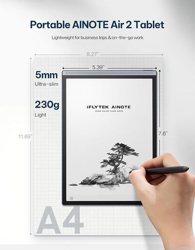 iflytek AINOTE Air 2, 8.2" AI E Ink Tablet, Smart Paper Note-Taking Tablet with Stylus & Adjustable Light, Multi-Language Transcription, Meeting Minutes Schedule Management in Kuwait