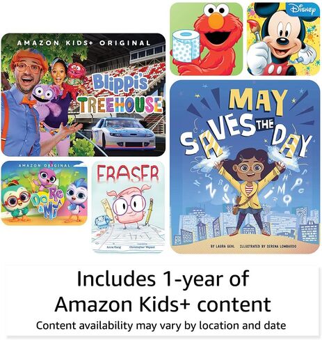 Amazon Fire 7 Kids tablet, ages 3-7. Top-selling 7" kids tablet on Amazon. Set time limits, age filters, educational goals, and more with parental controls, 32 GB, Red, (Latest Release) in Kuwait