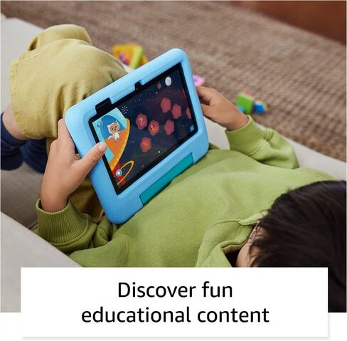 Amazon Fire 7 Kids tablet, ages 3-7. Top-selling 7" kids tablet on Amazon. Set time limits, age filters, educational goals, and more with parental controls, 32 GB, Red, (Latest Release) in Kuwait