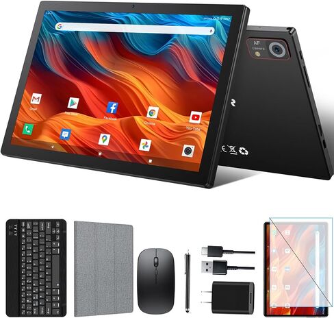 10.1 Inch Android Tablet, 8GB + 128GB, 2 in 1 Black with Keyboard Kit in Kuwait
