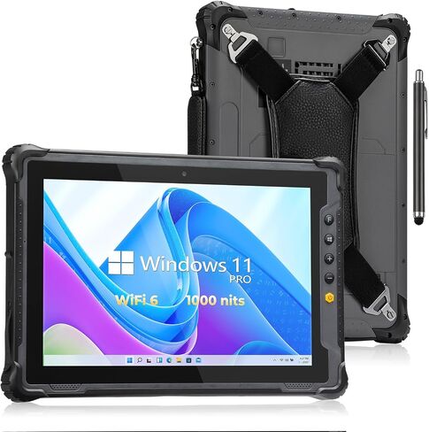 MUNBYN IRT14 Rugged Tablet Windows 11 Pro, 10.1" 1000-Nit Outdoor Display, WiFi 6, Intel N5100, 8GB+128GB, 4G LTE, GPS, IP65 Industrial Tablet for Field Work in Kuwait