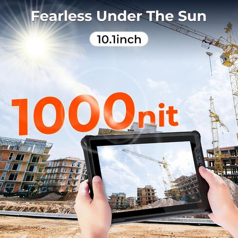 MUNBYN IRT14 Rugged Tablet Windows 11 Pro, 10.1" 1000-Nit Outdoor Display, WiFi 6, Intel N5100, 8GB+128GB, 4G LTE, GPS, IP65 Industrial Tablet for Field Work in Kuwait