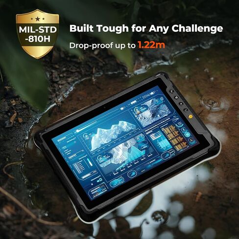 MUNBYN IRT14 Rugged Tablet Windows 11 Pro, 10.1" 1000-Nit Outdoor Display, WiFi 6, Intel N5100, 8GB+128GB, 4G LTE, GPS, IP65 Industrial Tablet for Field Work in Kuwait