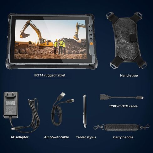 MUNBYN IRT14 Rugged Tablet Windows 11 Pro, 10.1" 1000-Nit Outdoor Display, WiFi 6, Intel N5100, 8GB+128GB, 4G LTE, GPS, IP65 Industrial Tablet for Field Work in Kuwait