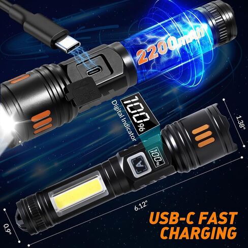AYL Rechargeable Flashlights 1 Pack, Tactical LED Flashlight High Lumens in Kuwait